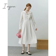 Ingvn - Elegant Women Dress Vintage Long Sleeve Black Y2K New Korean Fashion Casual Office Ladies Stylish Tunic, Denim Pants Fashion, Denim Fashion Women, Female Dress, Korean Fashion Casual, Black Y2k, Vintage Long Sleeve, Elegant Dresses For Women, Crop Top And Shorts