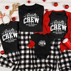 Get into the festive spirit with the Personalized Christmas Crew Custom Holiday Pajama T-Shirt, the ultimate matching outfit for your holiday celebrations. Whether it's for a cozy Christmas morning or a fun-filled holiday party, this custom shirt is designed for comfort and style. Featuring collegiate typography and a sleek long-sleeve design, this shirt is perfect for family gatherings or group holiday events, adding a coordinated, festive touch to the occasion.

Celebrate Christmas 2024 with a Cricut Christmas Pajamas, Funny Christmas Pjs Family, Family Pajama Ideas, Relaxed Fit Crew Neck Top For Pajama Party, Cotton T-shirt For Pajama Party With Relaxed Fit, Cotton Relaxed Fit T-shirt For Pajama Party, Cotton Crew Neck Top For Pajama Party, Christmas Crew Neck Top With Custom Print, Family Matching Cotton Tops For Pajama Party