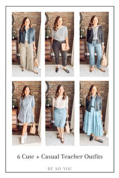 See 20 cute, classic, affordable, and trendy pieces that you can mix and match into over 34 casual teacher outfits for the new school year. Cute Teaching Outfits, Casual Teacher Outfits, Teacher Capsule Wardrobe, Business Teacher, Casual Capsule Wardrobe, Cute Teacher Outfits, Business Clothes, Teaching Outfits