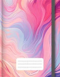 the back side of a cell phone with an abstract background and text box on it