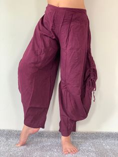 "Cotton Soft Rope Pants, Lady Pants, Light Weight Women Pants If you are looking for some pants that you can wear everywhere, comfortable, relax and Easy to wear. Cotton Soft Pants is Answer!! Nice gift for yourself or your lover Approx. Measurements: Waist 40\" Length 37\" Hip 48\" Inseam 28\" Ankle 12\" FRONT RISE: Measure from the center of the crotch to the top of the waist = 11\" - Condition: Brand new without tags. 100% Cotton - Made in Thailand Shipping & Handling * Parcels will be sh Comfortable Solid Color Ankle-length Harem Pants, Yoga Long Pants With Pockets, Comfortable Full Length Harem Pants With Loosely Fitted Hips, Comfortable Full Length Harem Pants, Yoga Trousers With Pockets, Solid Tapered Leg Yoga Pants, Comfortable Full-length Harem Pants With Pockets, Loose Fit Yoga Pants With Tapered Leg, Wide-leg Harem Pants With Pockets For Yoga