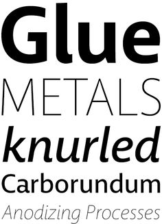 the logo for glue metals, knurled carborundum and anodizing process