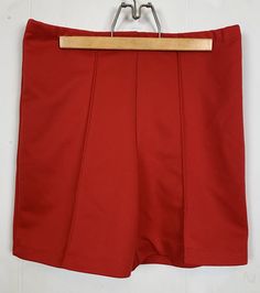 High Waisted Red Vintage 70s Shorts  Cute and comfortable primary red shorts with tuck pleat down front legs. Elastic waist with no pockets. No tag to indicate size or material. Measures MEDIUM  Polyester  Please check your measurements to ensure size accuracy. Measurements taken lying flat. Waist 15 inches with stretch to 18 inches  Hip 17 inches  Rise 12 inches Inseam 5 inches Since all sales are final, I am happy to answer any questions. Red Short Skort With Built-in Shorts, High Waist Solid Pleated Shorts, Solid High Waist Pleated Shorts, Solid Short Pleated Bottoms, Red Summer Skort With Built-in Shorts, Solid Pleated Shorts, Pleated Short Shorts, Red High Waist Pleated Bottoms, Red High-waisted Pleated Bottoms