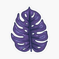 a purple leaf sticker on a white background