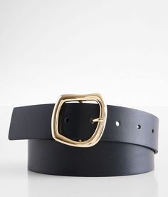 "BKE Basic Belt - Black Medium, Women's Blackgold Faux leather 1 3/8" belt. Synthetic leather. Apparel & Accessories" Black Belt With Gold Buckle, Black Belt Women, Black Belt Gold Buckle, Gold Buckle Belt, 2024 Wardrobe, Women's Belts, Belt For Women, Black Leather Belt, Belt Black