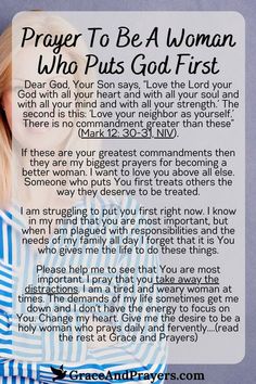 a prayer for a woman who puts god first