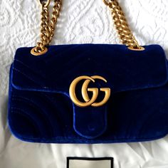 Beautiful Mini Bag In Royal Blue Velvet, Super Excellent Condition, Like New, Comes With All Its Brand Cards, Dust Cover And Paper Bag, You Can See Photos, It Is Beautiful. Luxury Blue Bag As Fashion Accessory, Luxury Blue Stylish Bag, Blue Gucci Shoulder Bag With Dust Bag, Blue Gucci Shopping Bag, Blue Gucci Bag For Shopping, Blue Gucci Shoulder Bag For Formal Occasions, Designer Blue Shoulder Bag With Gold-tone Hardware, Blue Gucci Bag For Formal Occasions, Luxury Blue Gucci Bags