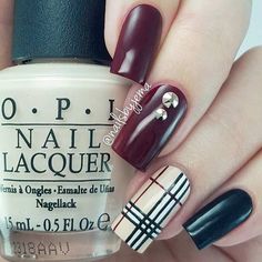 Rad Nails, Nailart Christmas, Burberry Nails, Plaid Nails, Winter Nails Acrylic