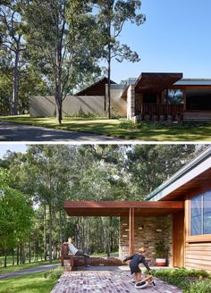 two pictures of the same house in different locations