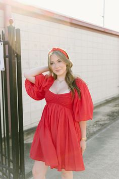 Elevate your style with our Red Puff Sleeve Smocked Mini Dress! The flowy fabric and short puff sleeves create a dreamy look, while the smocked detailing and back zip closure provide a flattering fit. The sweetheart neckline adds a touch of romance to this babydoll dress. Upgrade your wardrobe with this statement piece! runs true to size model, Jordan is 5'3" and wearing a size small Smocked Mini Dress, Boutique Trends, Flowy Fabric, Romper Dress, Red Mini Dress, My Brand, Dress Jewelry, New Tops, Babydoll Dress