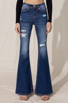 Looking for sexy blue jean with stars and stripe details? Shop our My Allegiance Bootcut Jean now at Miss Me! Bootcut Flare Jeans, Super Flare Jeans, Dark Wash Flare Jeans, Fish Jewelry, Jeans Collection, Bootcut Jean, Denim Accessories, Denim Gift, Body Dress