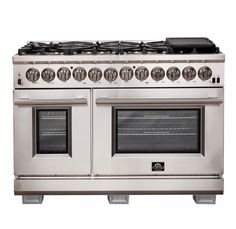 Forno 48 Capriasca Dual Fuel Range with 240v Electric Oven - 8 Burners, Griddle, and 160,000 BTUs (FFSGS6187-48) Ranges Forno Refrigerator Wall, New House Build, Microwave Drawer, Luxury Appliances, Steel Tub, Mount Hood, Dual Fuel Ranges, Wall Mount Range Hood, Built In Dishwasher