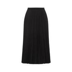 Theory Black Recycled Polyester Midi Skirt. Black polyester and cotton poplin, pleated all over, elastic waistband, A-line design, below-the-knee length. Flowy Pleated Skirt With Elastic Waistband For Work, Pleated Full Skirt For Daywear, Workwear Midi Length Pleated Skirt With Elastic Waistband, Workwear Full Pleated Skirt With Elastic Waistband, Pleated Midi Skirt With Elastic Waistband For Work, Spring Formal Pleated Skirt With Elastic Waistband, Workwear Pleated Skirt With Elastic Waistband, Chic Pleated Skirt With Elastic Waistband For Daywear, Chic Pleated Skirt With Accordion Pleats For Daywear