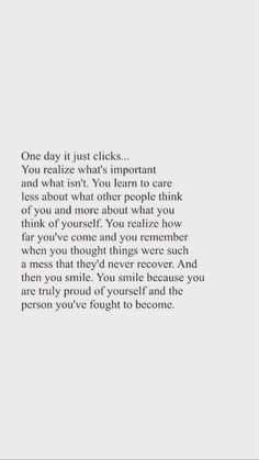 an image with the words one day at a time check and what isn't you learn to care