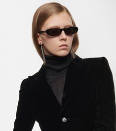 Classic Acetate Sunglasses For Formal Occasions, Black Formal Sunglasses, Sleek Formal Sunglasses With Mirrored Lenses, Shade Sunglasses, Saint Laurent Sunglasses, Black Cat Eye Sunglasses, Shades Sunglasses, Oval Sunglasses, Glasses Accessories