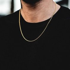 Brand New! Real 100% Solid 10k Gold! 1.8mm Chain Width And 20" Length! Stamped! Stainless Steel Chain Necklace, Gold Rope Chains, Mens Chain Necklace, Unisex Necklace, Hip Hop Jewelry, Men's Necklace, Diy Schmuck, Gold Plated Necklace, Stainless Steel Necklace