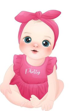 a baby girl wearing a pink dress with the word pretty on it's chest