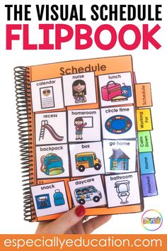 the visual schedule flipbook is an easy way to help students learn how to use them