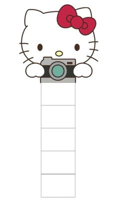 an image of a hello kitty with a camera on it's back side,