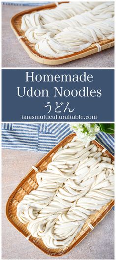 Three bundles of homemade udon noodles on a bamboo plate. Fresh Noodles, Cold Pasta Dishes, Easy Japanese Recipes, Noodles Recipes, Potato Rice, Japanese Noodles, Best Pasta Recipes