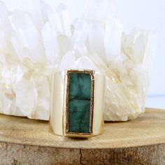 Raw Emerald Ring Raw Gemstone Ring Emerald Stacking Emerald | Etsy India Modern Gold Rings With Emerald, Modern Emerald Ring Jewelry, Unique Emerald Cut Emerald Ring, Emerald Open Ring May Birthstone, Unique May Birthstone Open Ring Jewelry, Unique May Birthstone Open Ring, Fine Jewelry Emerald Ring With Rectangular Stone, 14k Gold Jewelry With Large Stone Ring, 14k Gold Ring With Large Stone For Gift