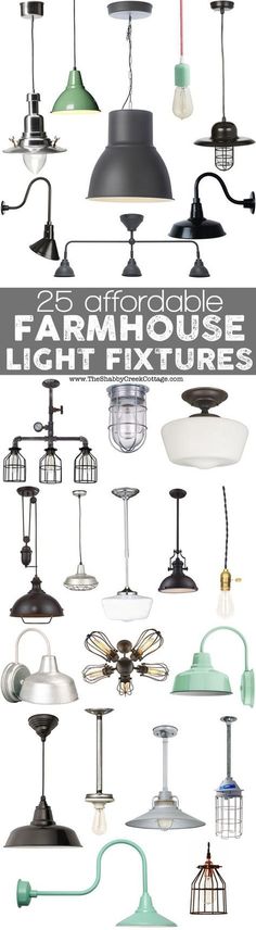 an assortment of different types of lights and fixtures in various colors, sizes and shapes