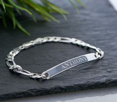 Personalized Silver 925 Men ID Engraved Bracelet Custom Made | #etsy #personalized #custom #handmade #engraved #IDbracelet #mensjewelry #giftforhim #boyfriendgift #dadgift #fathersdaygift #elegantgifts #silver925 #sterlingsilver #giftforhusband #birthdaygift #anniversarygift Engraved Silver Chain Bracelet For Father's Day, Silver Engraved Chain Bracelet For Father's Day, Father's Day Engraved Silver Bracelets, Silver Personalized Bracelets For Father's Day, Silver Engraved Name Bracelet For Birthday Gift, Silver Engraved Name Bracelet For Birthday, Engraved Silver Name Bracelet For Birthday Gift, Silver Bracelets With Engraving Option For Birthday, Silver Chain Bracelet For Father's Day