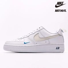 Nike Air Force 1 '07 LV8 'Reflective Swoosh - White Dark Marina Blue' FB8971-100 Casual White Nike Air Force 1 For Sports, White Nike Air Force 1 For Light Sports, Breathable Nike Air Force 1 Casual Sports Shoes, Nike Air Force 1 Breathable For Sports, White Nike Air Force 1 Sports Shoes, Dark Blue Air Force 1, Nike Air Force 1 Breathable For Streetwear, Nike Air Force 1 Breathable Sporty Streetwear, Nike Af1 Navy Blue