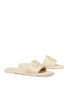 Tory Burch Women's Double T Sport Slide Sandals Tory Burch Slides, Spring Into Summer, Clothing Wishlist, Medieval Dress, Comfortable Sandals, Slide Sandals, Slip On Sandal, Tory Burch, Slides