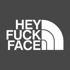 the logo for hey fock face on a dark background with white letters that read hey fock face