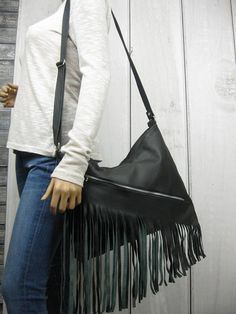 Fringe LEATHER Purse BLACK Crossbody Leather Bag With Tassels Boho Bag Lined Hobo Bag Women's Handbag Leather Laptop Bag Daily Use Satchel Shoulder Bag With Tassels, Crossbody Shoulder Bag With Tassels For Daily Use, Daily Use Crossbody Shoulder Bag With Tassels, Travel Crossbody Shoulder Bag With Tassels, Black Shoulder Bag With Tassels For Shopping, Travel Satchel Hobo Bag With Tassels, Black Tassel Shoulder Bag For Shopping, Black Fringe Bag For Shopping, Travel Hobo Bag With Tassels