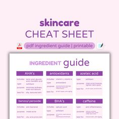 Unlock the world of skincare ingredients with our downloadable Skincare Ingredient Guide. This digital printable PDF guide is a treasure trove of knowledge, providing you with a wealth of information on popular skincare ingredients. From botanical extracts to essential oils, this guide will help you navigate the vast world of skincare products and create a well-informed skincare routine. Whether you're a skincare enthusiast or a beginner, our guide will empower you to make educated decisions and Skincare Tracker, Skincare Planner, Face Wrinkles Remedies, Popular Skincare, Popular Skin Care Products, Skin Care Business, French Skincare, Moisturizer For Sensitive Skin, Face Care Routine