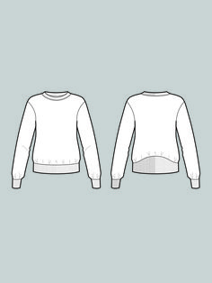 the front and back view of a white sweater