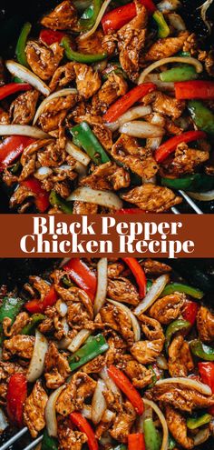 black pepper chicken recipe with peppers and onions