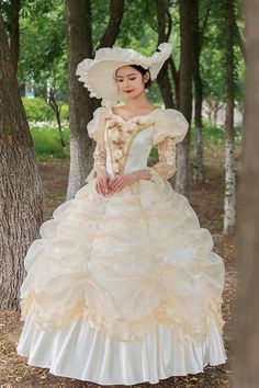 Champagne Medieval French Court Embroidery Vintage Lolita Victorian Dress – LolitaInside French Dress Vintage, French Traditional Clothing, French Traditional Dress, Traditional French Clothing, Vintage French Dress, Genshin Dr, Beige Clothes, Victorian Outfits, Southern Belle Dress