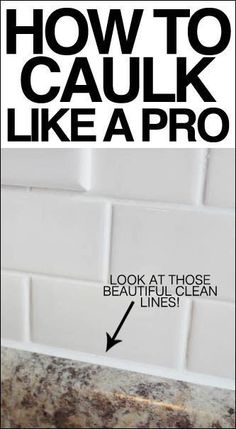 the words how to caulk like a pro are shown in black and white