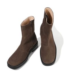 (eBay) Find many great new & used options and get the best deals for Firenze Atelier Men's Dark Brown Suede Square Toe Chelsea Ankle Boots /W Zippers at the best online prices at eBay! Free shipping for many products! Brown Square Toe Boots, Brown Suede Shoes, Dark Brown Boots, Minimal Outfit, Square Toe Boots, Chelsea Ankle Boots, Dark Brown Color, Inspired Fashion, Suede Shoes