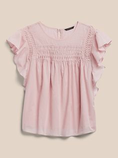 Pintuck Ruffle-Sleeve Top | Banana Republic Shabby Chic Clothes, No Waist, Mode Zara, Dressy Shirts, Fancy Tops, Top Banana, Clothes Wishlist, Stockholm Style, Cute Blouses