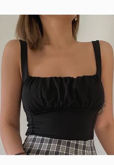 $29.90 - Cute dark black ruched crop top for ladies and women. Perfect for summer outfit. Ruched Trendy Top For Fall, Trendy Fitted Ruched Top, Solid Cotton Tops For Night Out, Cotton Tops For A Night Out, Solid Ruched Tops For Night Out, Trendy Solid Color Tops For Night Out, Black Ruched Tank Top For Summer, Fitted Cropped Ruched Tops, Ruched Tops For Summer Parties