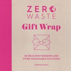 the zero waste gift wrap is pink and has a bow tie on it's front