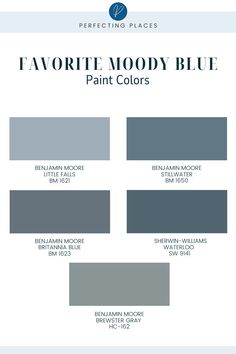 the favorite moody blue paint colors in this color palette is perfect for any room