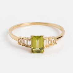 Solid Gold 2024 August Capsule Classic Peridot Ring | Local Eclectic Local Eclectic Rings, Peridot Ring Engagement, Wedding Ring Green, Green Engagement Ring, Green Engagement Rings, Peridot Engagement Ring, Floral Wedding Ring, Peridot Engagement Rings, August Birthstone Ring