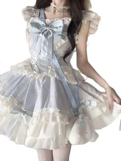 Daiiibabyyy Japan New Original Design Sweet Bow Tie Wedding Princess Dress Women Lolita Dress Summer Summer Princess Dress With Bow, Summer White Princess Dress With Bow, Kawaii Dresses With Ruffles For Cosplay Events, Kawaii Ruffled Dresses For Cosplay Events, Wedding Princess Dress, Princess Dress Women, Kawaii Dresses With Bow, Royal Clothes, Split Long Dress