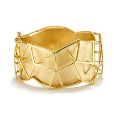 Construction by Alexandra Watkins | alexandra watkins Bracelet Contemporary Estate gold Modernist Gold Bangle Bracelets, Gold Modernist Cuff Bracelet For Formal Occasions, Gold Contemporary Cuff Bangle Bracelet, Gold Car, Jewelry Promotion, Gold Beauty, Gold Handbags, Gold Shoes, Hinged Bracelet