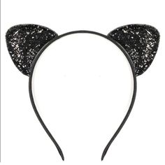 Sparkly Glitter Cat Ears Headband Cute Ear Hair Accessories For Daily Wear,Party,Halloween Costume Accessories Cute Style: Sparkly Glitter Cat Ear Headbands For An Adorable Look. Comfortable Fit: Flexible Wire Construction Allows For Easy Adjustment. Durable Material: Made With High-Quality Materials For Long-Lasting Use. Versatile Use: Perfect For Daily Wear As Well As Animal Theme Party, Halloween, Christmas, Carnival, Birthday Party, Cosplay Party, Festivals,Stage Performance, Costume Party E Black Cat Ears, Cat Ear Hair, Fluffy Pom Poms, Pom Pom Headband, Pink Pom Poms, Unique Headband, Cat Ear Headband, Carnival Birthday Party, Lace Tape