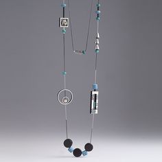 Long Juma Necklace by Victoria Varga (Mixed Media Necklace) Mixed Media Necklace, Artful Home, Lava Rock, Jasper Beads, Magnetic Clasp, Stainless Steel Chain, Wood Beads, Wind Chimes, Get Inspired