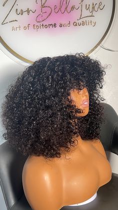 Elevate your style with our luxury Curly hair Fringe Pixie Curls Wig. This Black wig features exotic, soft, and full curls, crafted from 100% human hair. Designed with a glueless fringe/bang style, it offers effortless elegance and a secure fit without the need for adhesives. Lightweight and skin-friendly, this wig ensures all-day comfort and a stunning look.        Care And Maintenance     It's a water friendly wig! Comb out with a wide tooth comb, wet the wig with water , apply a leave in conditioner, light serum and mousse preferably ;Brush out the curls.  Allow to air and hand comb to desired puffiness.               Why You'll Love It.     Exotic Pixie Curls: Unique fringe pixie curls that add volume and sophistication. 100% high quality Human Hair: Super soft and full, providing a lu Pixie Curls Wig, Full Curls, Pixie Curls, Curly Hair Fringe, Curls Wig, Hair Fringe, Curly Hair Wigs, Fringe Bangs, Fringe Fashion