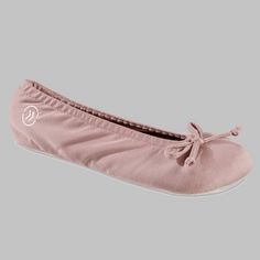 These supremely soft slippers will transport you to a relaxing spa with every step. Isotoner Women’s Classic Recycled Satin Ballerina Slippers are made with satin for chic style and softness. Recycled microterry linings provide supremely soft breathability. Care Instructions: machine wash cool and dry flat away from heat. Lightweight Comfortable Ballet Flats, Silk Slippers, Isotoner Slippers, Ballerina Silhouette, Comfy Slippers, Ballerina Slippers, Slide Slippers, Soft Slippers, Little Ballerina