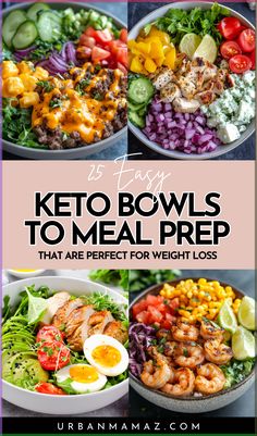 Achieve your weight loss goals with these 25 Easy Keto Bowls to Meal Prep that are Perfect for Weight Loss, combining convenience and deliciousness in every bite! Keto 7 Day Meal Plan To Lose 10 Lbs, 1300 Calorie Keto Meal Plan, Carb Deficit Diet, Low Carb Dinner Meal Prep For The Week, Keto Food Prep Ideas, Meal Prep For The Week No Carb, Low Carb Low Calorie Meal Prep, Keto Power Bowl, Keto Weekly Meal Plan Easy