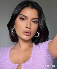 Short Hair Aesthetic, Face Morph, Haircut For Square Face, Elegant Hairstyle, Short Dark Hair, Girls Short Haircuts, Chin Length Hair, Hair Due, Hair Inspiration Short